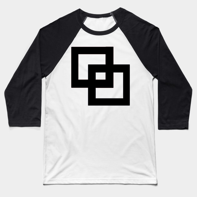 Inter Squares - Black Baseball T-Shirt by DWHT71